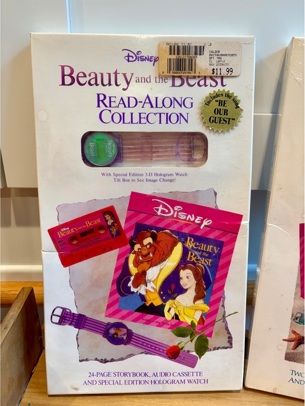 1992 Disney Beauty and the Beast Read Along Cassette Hologram Watch Sealed